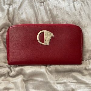 Versace red long wallet